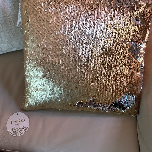 Gold & Silver reversible sequence square decorative throw pillow from Kirklands - Picture 4 of 5